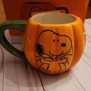 Peanuts 3D Halloween Mug Vampire Snoopy Pumpkin 20oz Orange Ceramic c3